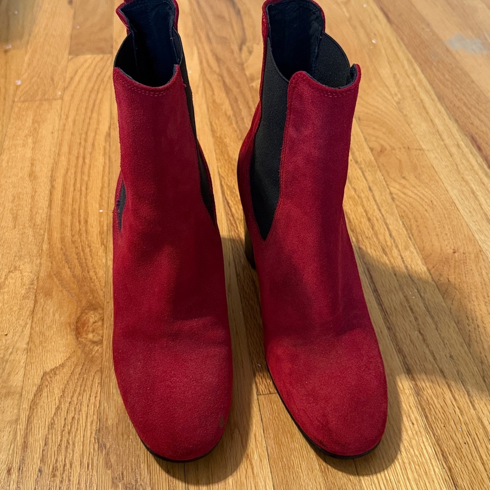 Red Suede Ankle Boots